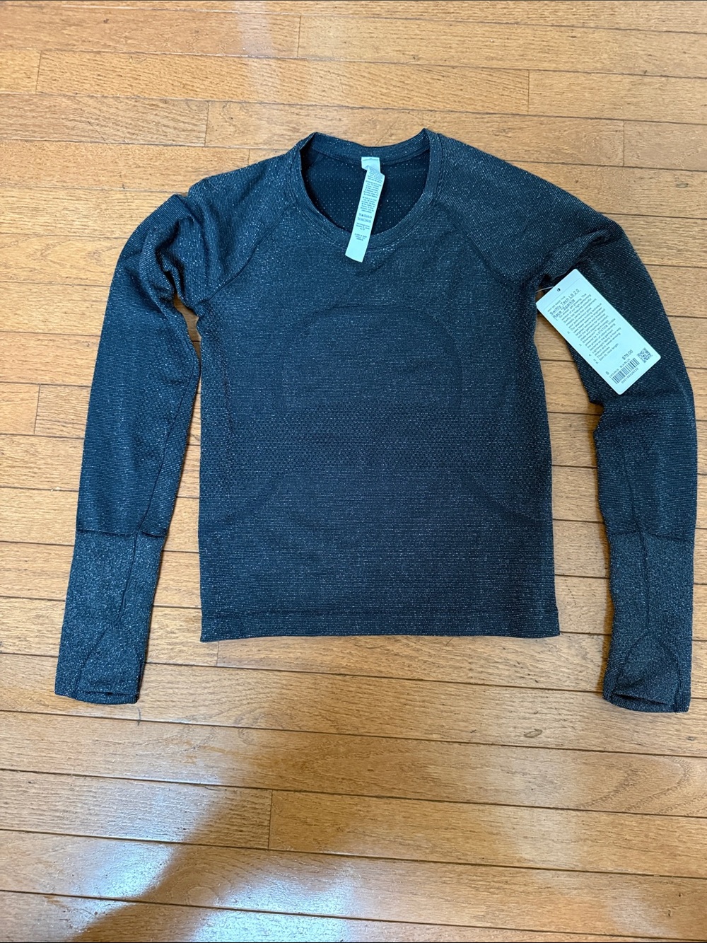 Black Sparkle Long Sleeve Athletic Top